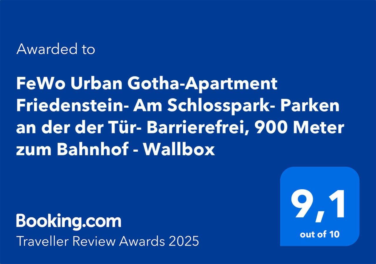 Fewo Urban Gotha-Apartment Friedenstein- Am Schlosspark- Parken An Der Der Tuer- Barrierefrei, 900 Meter Zum Bahnhof - Wallbox Esterno foto